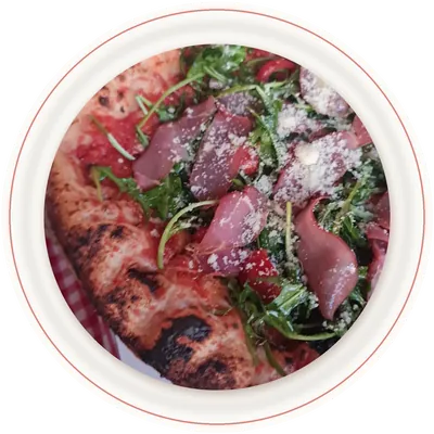Pizza Rucola, wood-fired